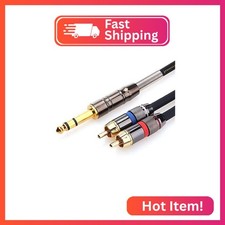 Tisino 1/4 to RCA Cable, Quarter inch TRS to RCA Audio Cable 6.35mm Stereo Jack