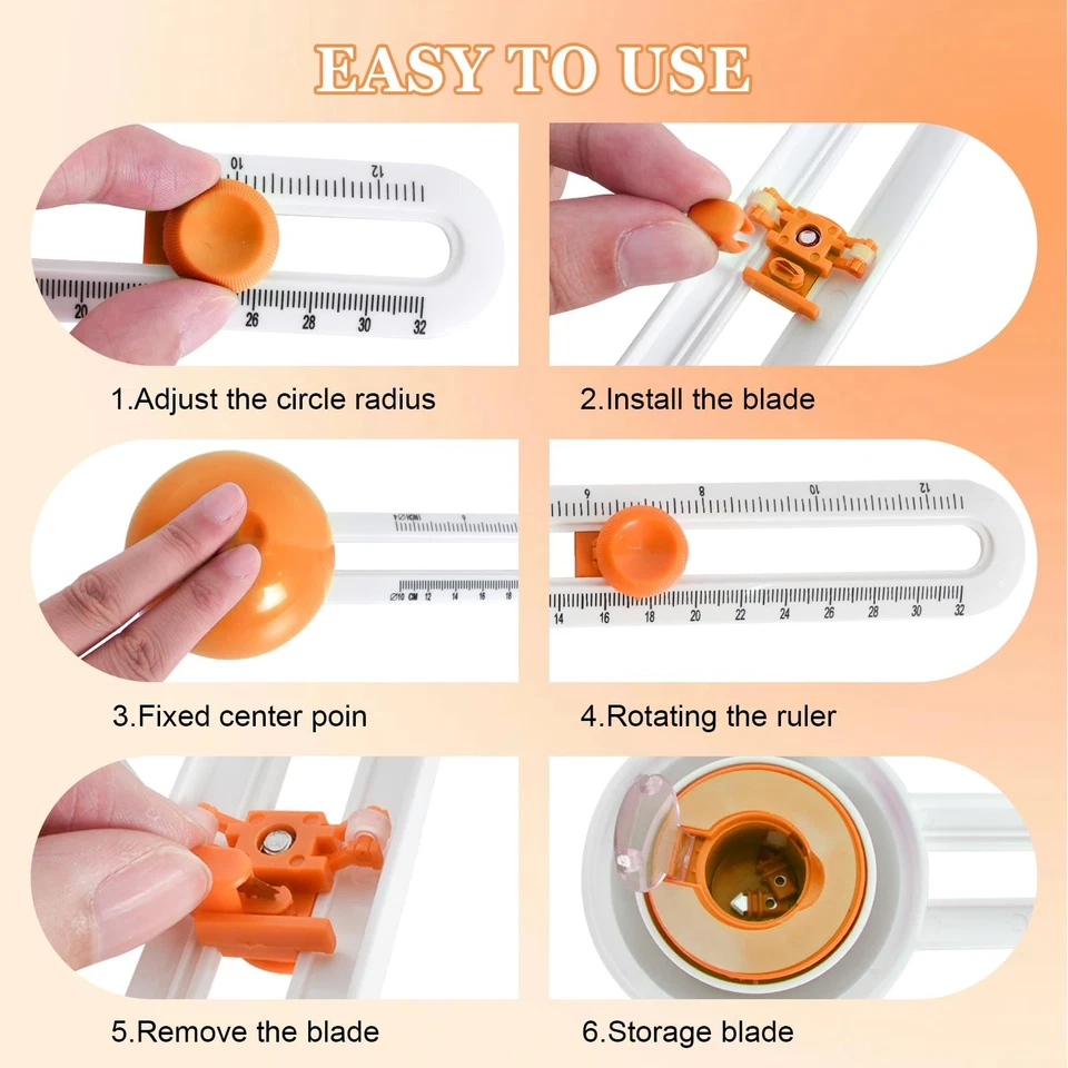 Taglierina Circolare Rotante Regolabile, Cutter Circular Paper Trimmer con La... - Immagine 4 di 4