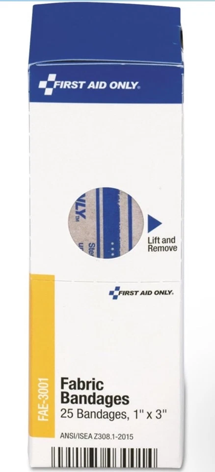 First Aid Only, Inc FAE3001 Fabric Bandages, 1-Inch x 3-Inch, 25/Box (6 boxes ) - Image 2 of 3
