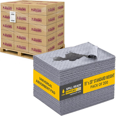 Universal Absorbent Pads 15'' x 20'' - Each 2mm Pad Absorb upto 24 oz Pack of 4000