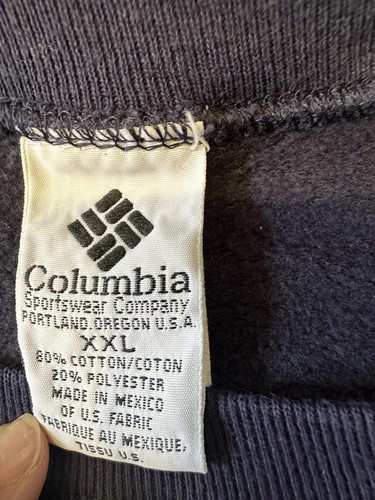 Vintage Columbia Sportswear Largemouth Bass Crewneck Sweatshirt Navy Blue XXL - Picture 5 of 5