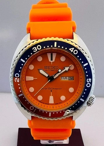 Refurbished Vintage Seiko Diver 6309 Automatic 17 Jew Orange Dial Men's Watch