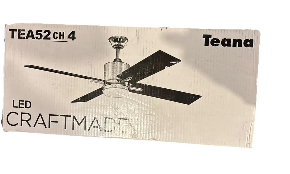 CRAFTMADE Teana 52 in. Indoor Walnut Satin Chrome Ceiling Fan NIB TEA52 CH 4 - Image 3 of 4