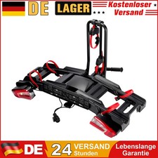 E-Bikes Fahrradträger für Anhängerkupplung 2 Fahrräder Schwarz mit Rückleuchten