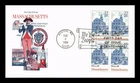 US COVER MASSACHUSETTS STATEHOOD BICENTENNIAL FDC BLOCK OF 4 ARTMASTER