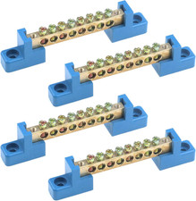 Quluxe Terminal Bus Bar Terminal Block Brass Wire Screw Terminal, 8 Positions Sc
