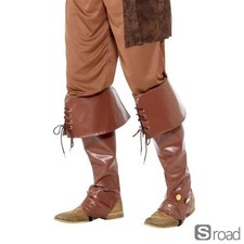 Medieval Viking Pirate Boot Covers For Cosplay Halloween Faux Leather
