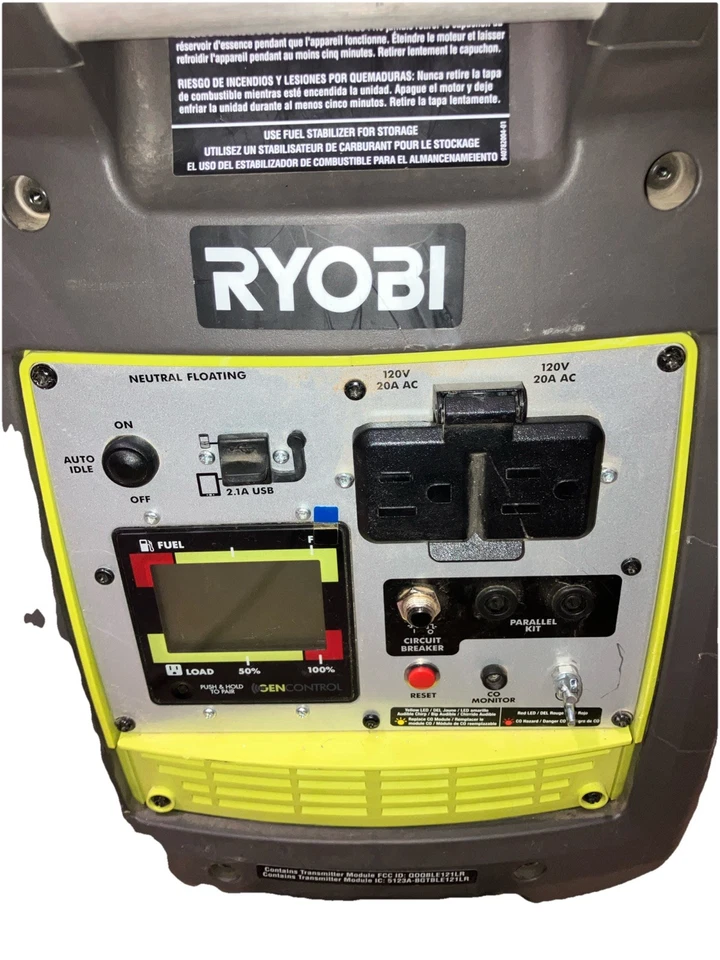 RYOBI 2,300-Watt Recoil Start Bluetooth Gasoline Powered Inverter Generator - Image 4 of 4