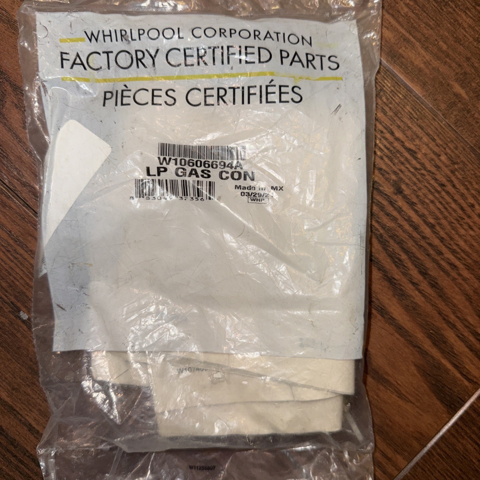 Genuine W10606694A Whirlpool Dryer Lp Gas Conversion Kit Alpha Models OEM Part