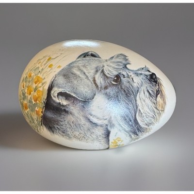 Vintage Monika Heller-Cole Giant Schnauzer Dog Egg Decor Tea Light Ornament 5 