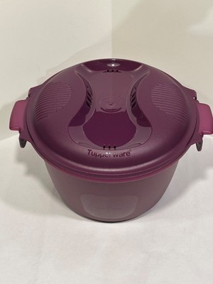 TUPPERWARE Microwave RICE STEAMER Cooker Maker 3 Piece Set Purple  LQQK