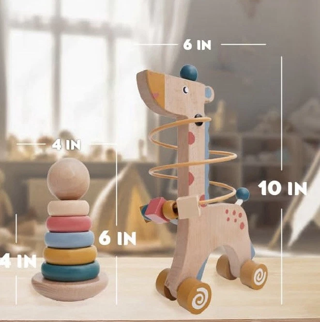 3 Montessori Educational Toddler Math Toys Wooden mini Beads Wire Puzzles&Rings - Image 2 of 4