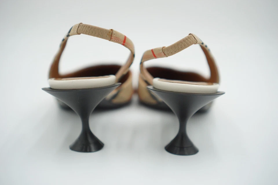 Sandalias con cordones Burberry Archive Check de tela D'orsay talla EU38.5 UK5.5 US8.5 Foto 4 de 4