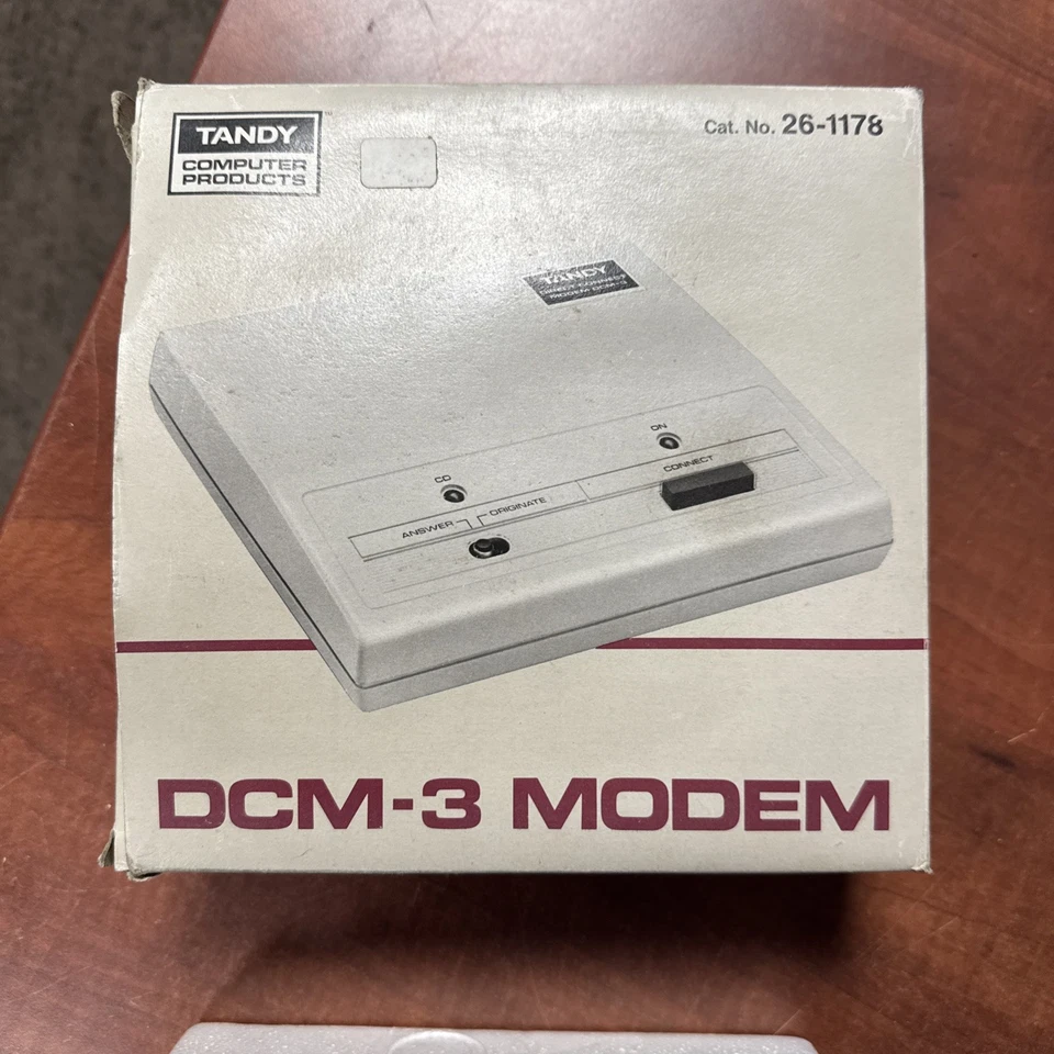 Módem Tandy Direct Connect DCM-3 #26-1178 RadioShack de colección con caja original Foto 2 de 3