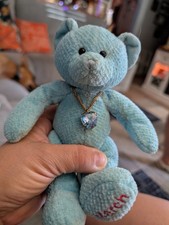 Vintage Retired RUSS Bear of the Month Aquamarine MARCH Birthstone Bear 6"