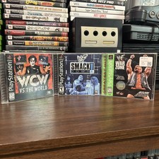 Lot Of 3 PS1 Wrestling Games WWF Smackdown & Warzone + WCW Versus Bundle CIB WWE