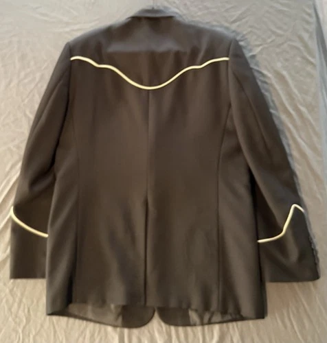 Scully Western Blazer Jacket Mens 42 Black Embroidered Floral Rodeo Cowboy Suit image 5