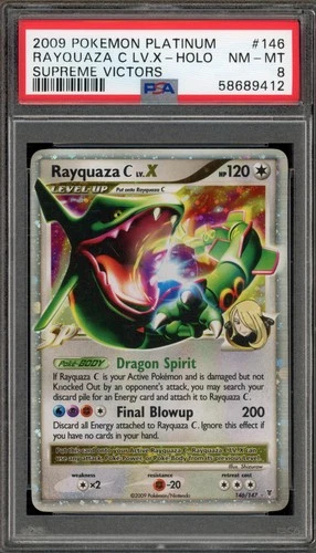 Pokemon Rayquaza C Lv.X Supreme Victors Holo Ultra Rare #146 PSA 8