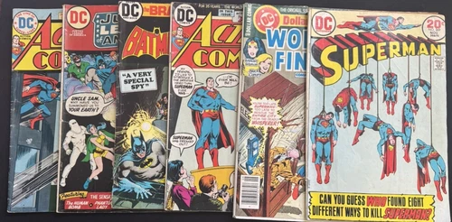 DC Comic Books Vintage Lot of 6 (Superman, Action Comics, JLA)