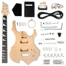 Unfinished DIY 6 String Flame Shaped Style Electric Guitar Kits