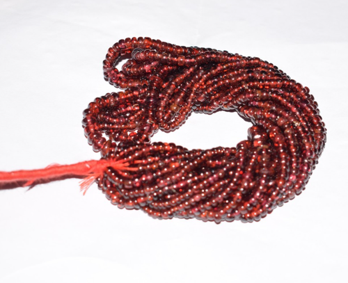 Gema De Granate Rojo Natural De Hyderabad Lisa Redonda 5Mm 16" 2 Líneas Suelta - Imagen 23 de 24
