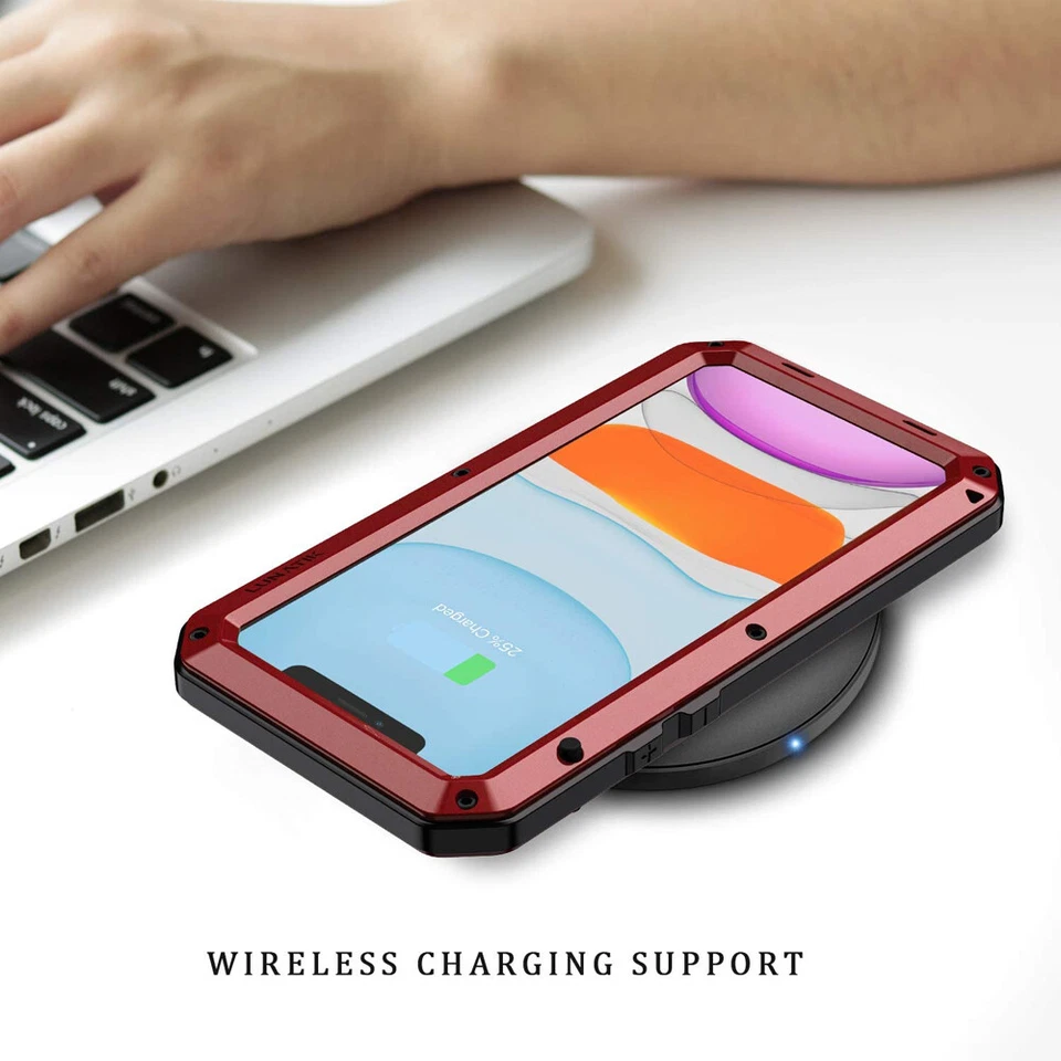 Funda metálica iPhone 11 12 13 14 15 16 XS 8 silicona a prueba de golpes pantalla vidrio Foto 4 de 4