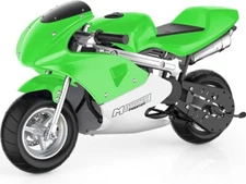MotoTec Phantom Gas Pocket Bike 49cc 2-Stroke engine 11" Tires Kids Ride Green