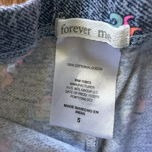 Lot 6 Piece Forever Me Girls Size 5 Short Sleeve Tops Capri Leggings Shorts EUC! - Picture 13 of 14