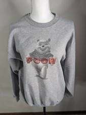 Vintage Winnie The Pooh Crewneck Sweatshirt Size Medium Disney USA Made Gray