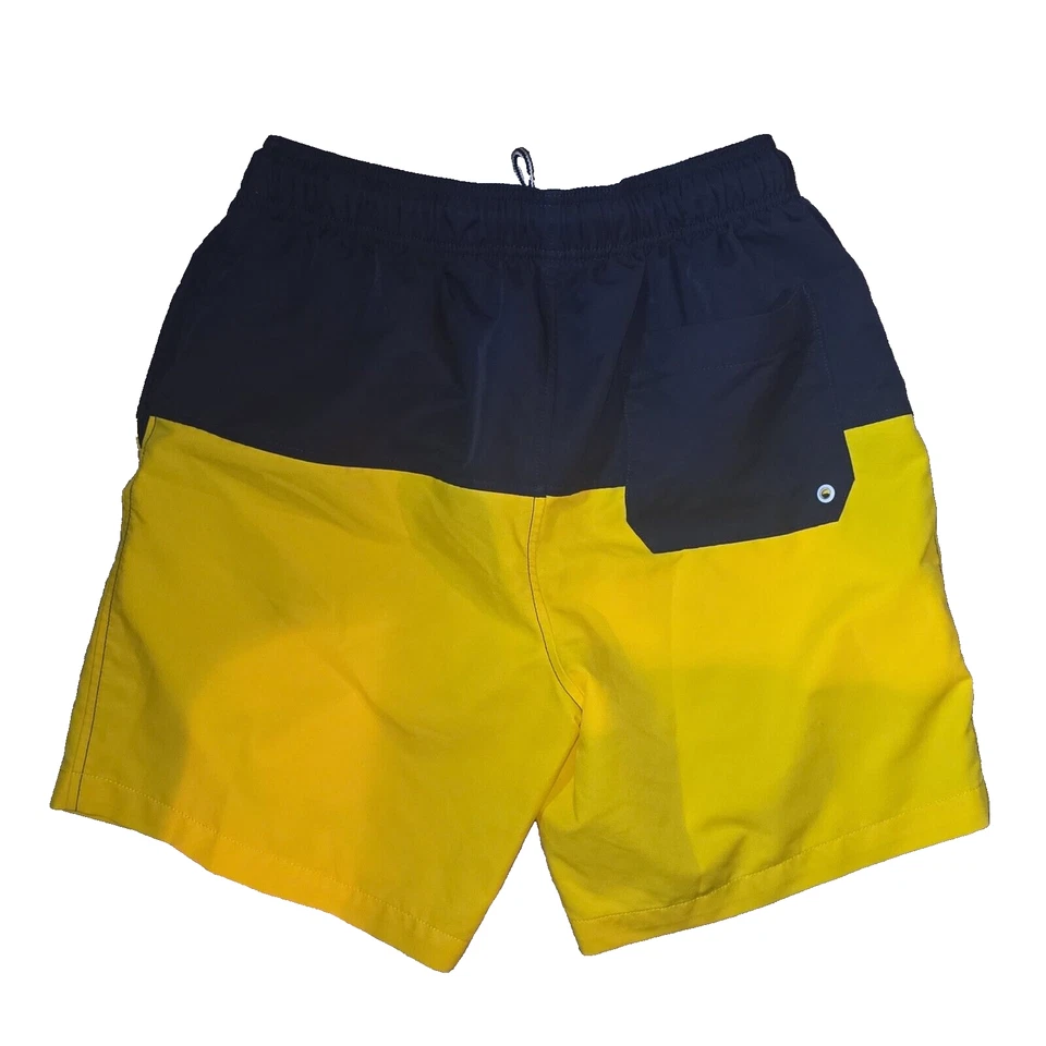 Bañador Speedo Para Hombre Mediano Cordón Bloque de Color Azul Amarillo Pantalones Cortos Medianos Foto 2 de 4
