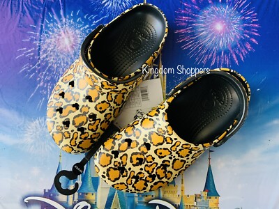 Disney Parks Animal Kingdom Mickey Print Crocs Adult M5 W7 5/7 Shoes In Hand