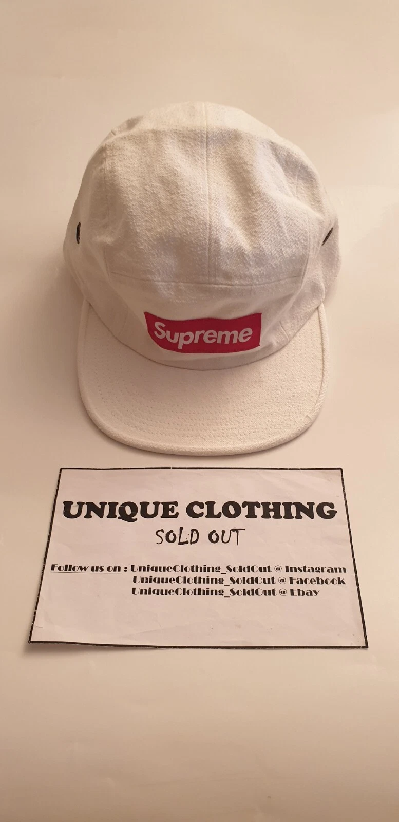 SUPREME NAPPED CANVAS CAMP CAP WHITE ONE SIZE