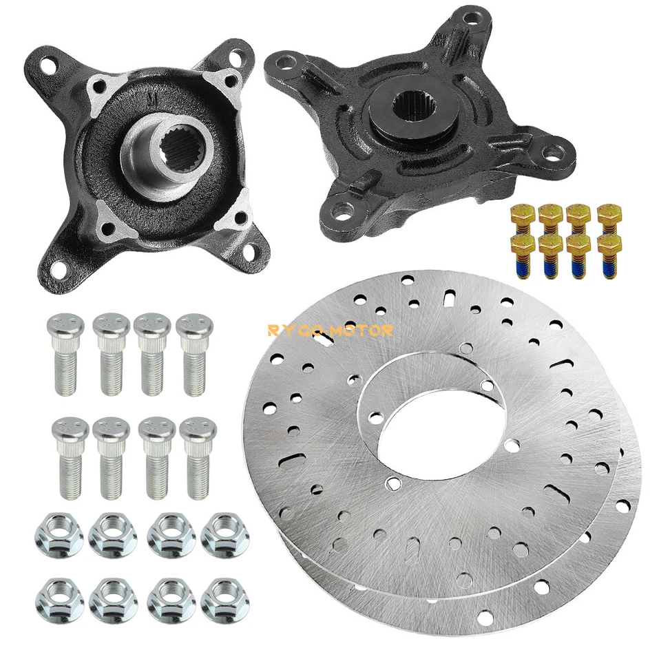 2x Rotor de freno de cubo de rueda delantera y barras para Polaris Ranger 400 425 500 570 700 800 Foto 4 de 4