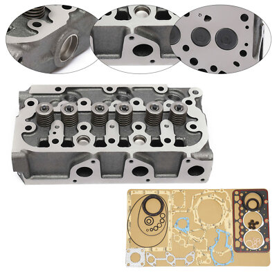 Complete Cylinder Head & Full Gasket Kit w/ Valves Spring For Kubota D722 Engine