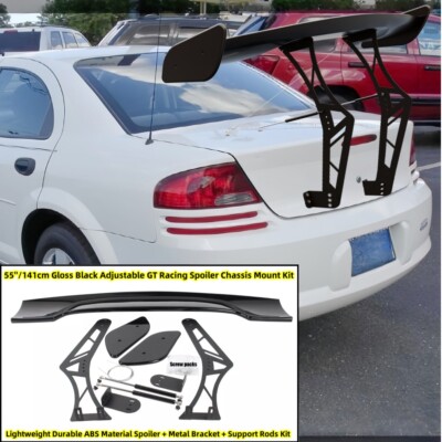 Dodge Stratus Rear Spoiler FITS 03-06 DODGE STRATUS ADJUSTABLE GT RACING SPOILER CHASSIS TRUNK ...
