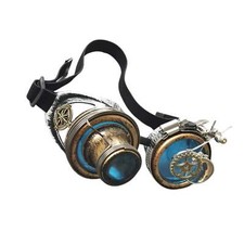 Vintage Steampunk Blue Goggles for Cosplay Party Wear