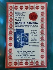 VTG V-16 Candid Camera Punch Board Contest Unpunched!