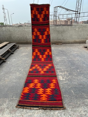 2x12 Afghan hand vintage runner kilim from the tent collection. - Picture 3 of 10