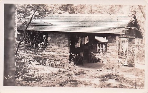 Vintage Caulkins RPPC #E51, Picnic Pavillion, World's End State Park