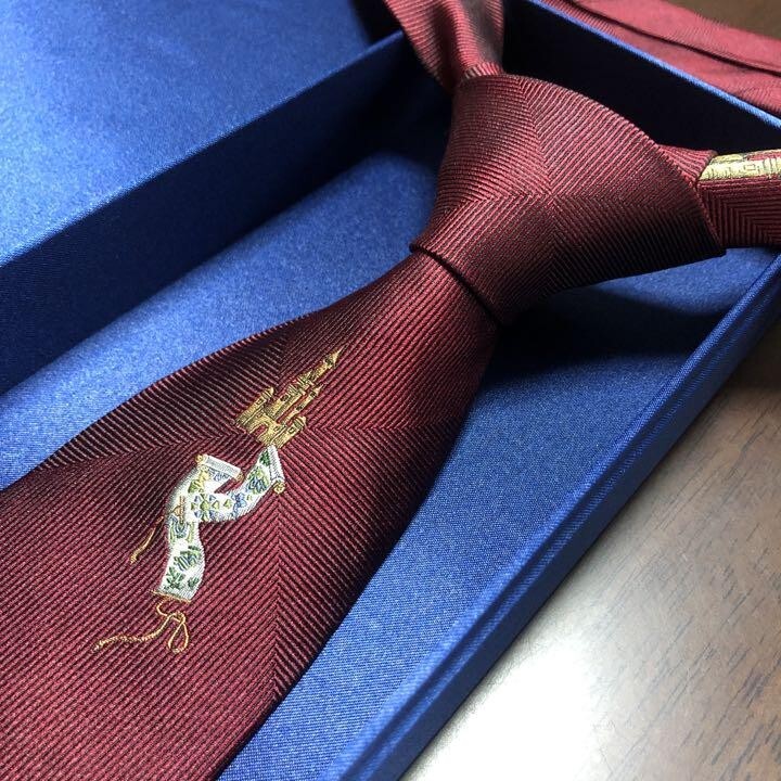 ドミニクフランス Dominique France ART DE SOIE Dominique France Tie Art de Soie Red Bordeaux White 100