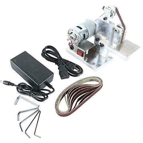 DIY Mini Belt Sander Knife Edge Sharpener Polishing Grinding Machine Silver AC - Bild 2 von 12