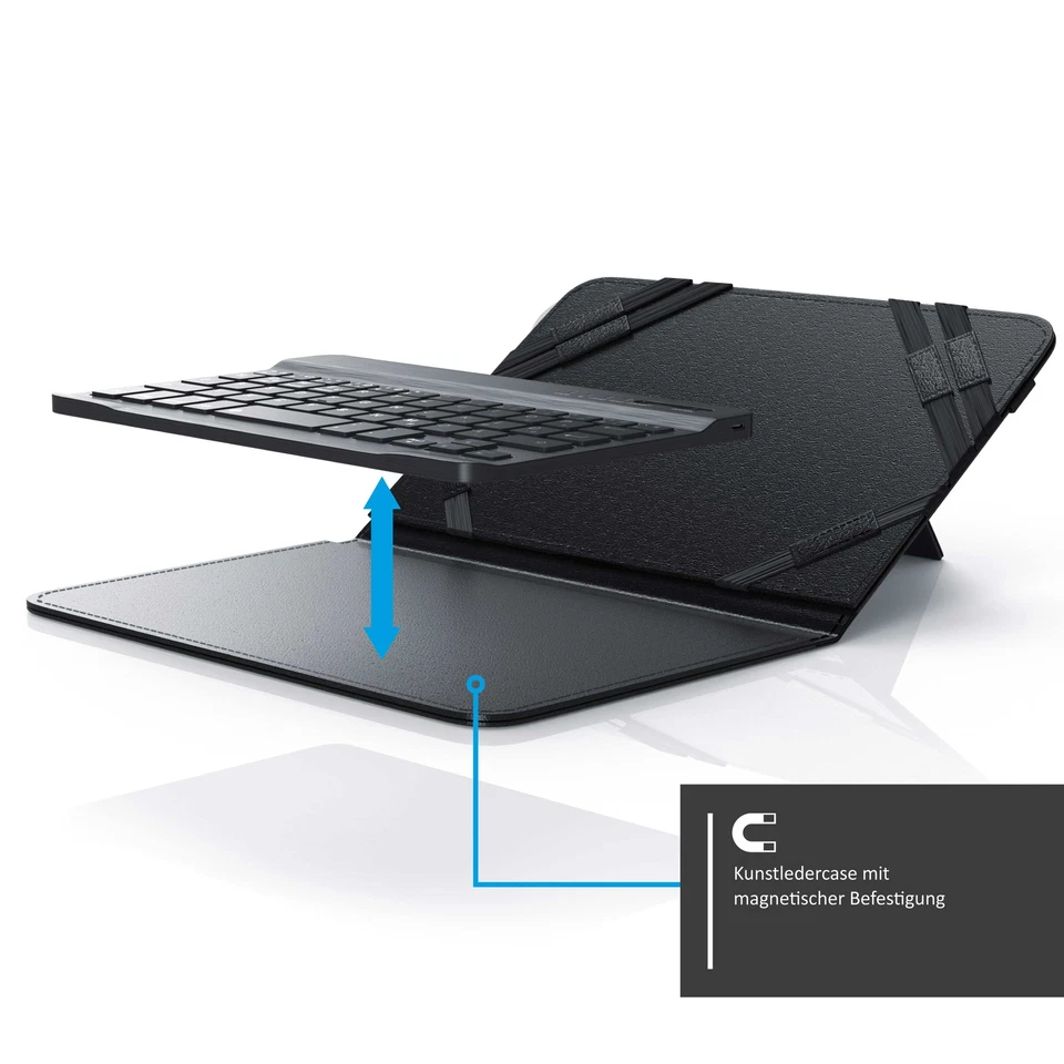 Aplic Wireless Bluetooth-Tastatur Keyboard im Slim Design | inkl. Kunstledercase - Bild 4 von 4