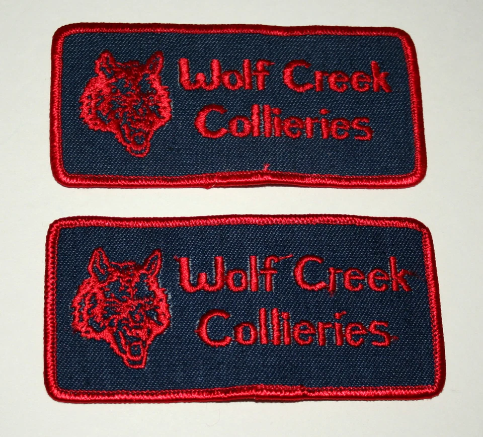2 Raro AT Massey Wolf Creek Collierries Minas de Carbón Sombrero Parche Nuevo Nuevo de Lote Antiguo Años 70 Foto 3 de 3