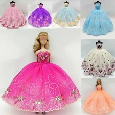 Floral Lace Wedding Dress 1/6 Doll Clothes Gown Outfits 11.5" Dolls Accessories