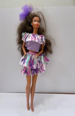 Vintage, 1990s- Barbie Doll in Original Purple Printed Dress | eBay
