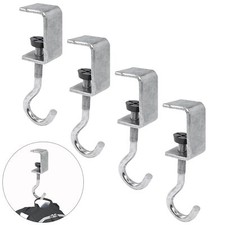 4Pk Desk Hook Clamp-On Backpack Hanger Headphones Holder for Table Under Counter