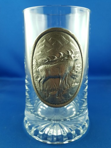 Sternbodenseidel Glasseidel Glas Krug Bierkrug 0,4L Zinn Hirsch 15cm - Bild 2 von 10