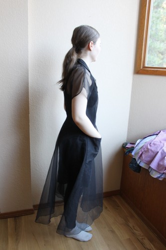 Vestido Acampanado Rockabilly Gótico Vintage Años 50 Corte Swing Transparente de Sally Talla S M - Imagen 3 de 6