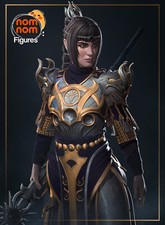 Figura impresa en 3D Shadowheart Baldur's Gate, modelo de clérigo medio elfo sin pintar