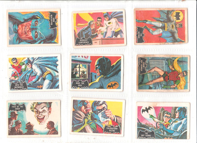 BATMAN Fan Club Panel Full Set #1-55(1966)a&bc Pink Back,Black Cowl/Bat Gum Card